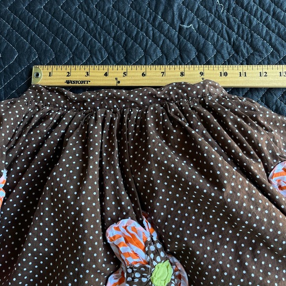 Beetlejuice Skirt Girls Size 7 Brown Polka Dot Floral Layered - Picture 8 of 9